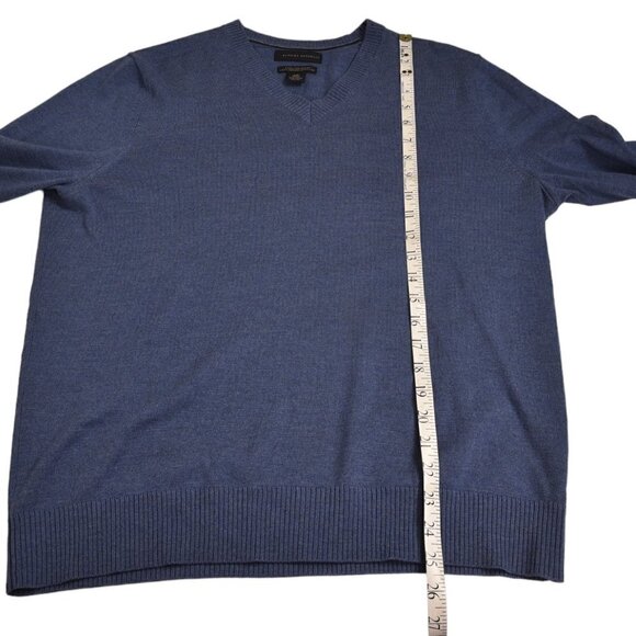Banana Republic Extra Fine Merino Wool Blue V-Neck Size Large - Picture 8 of 8